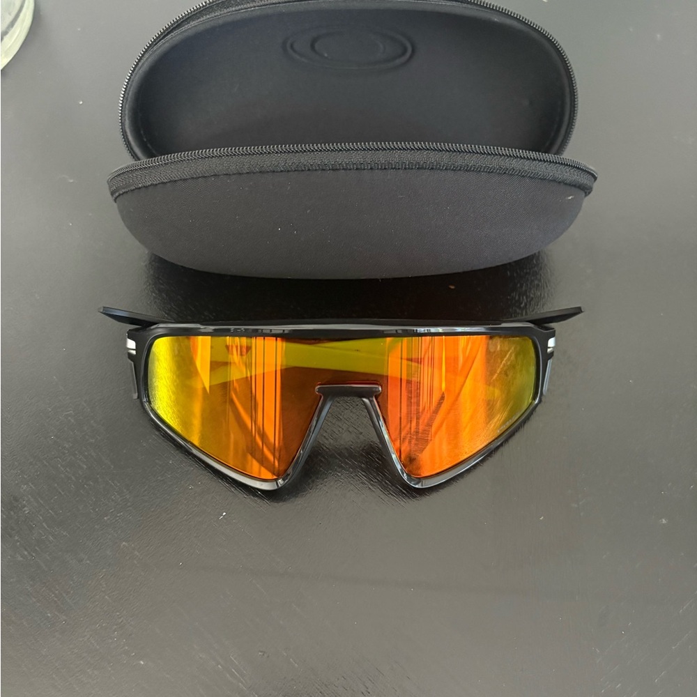Oakley Black Frame Glasses with Orange Lenses